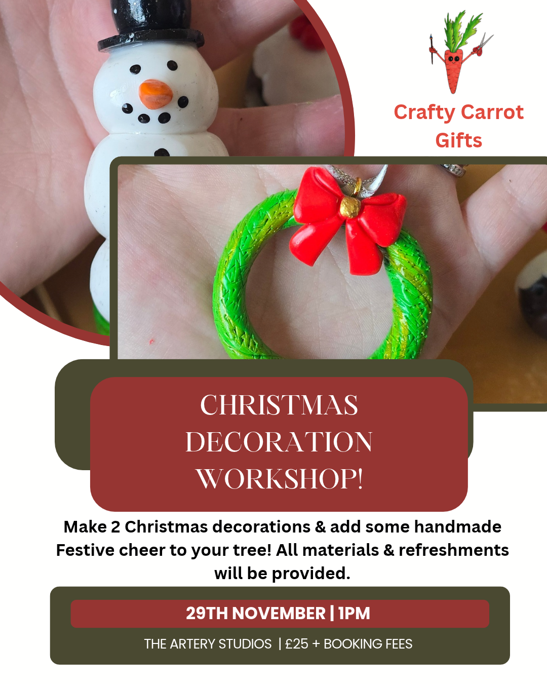 Christmas Decoration Workshop! with Crafty Carrot Gifts