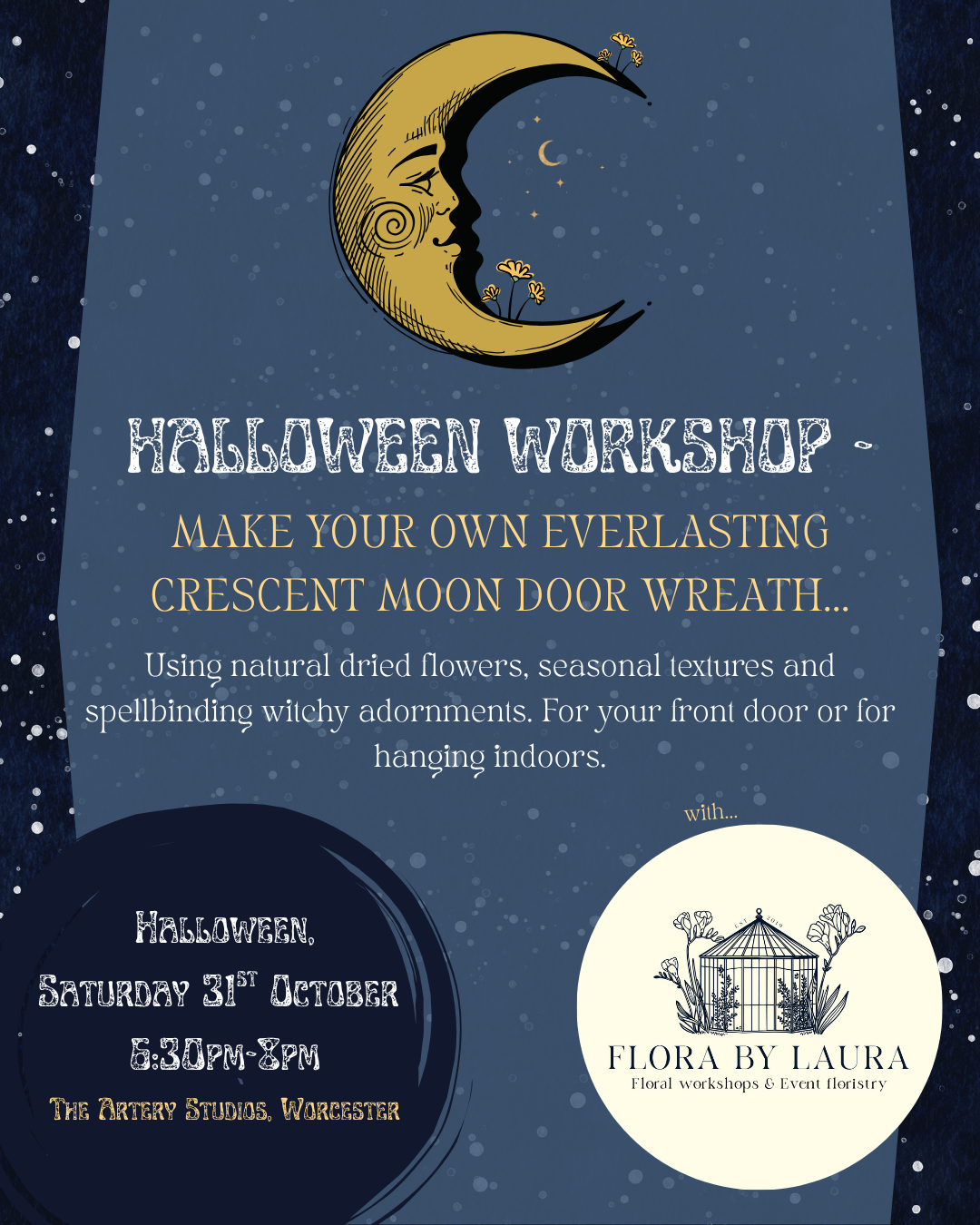 CRESCENT MOON WREATH WORKSHOP with Flora by Laura