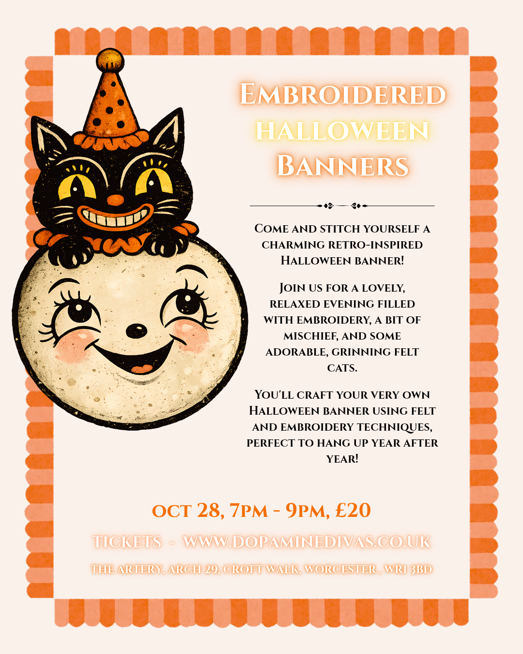 Stitch Yourself a Retro Inspired Halloween Banner! - With Dopamine Divas