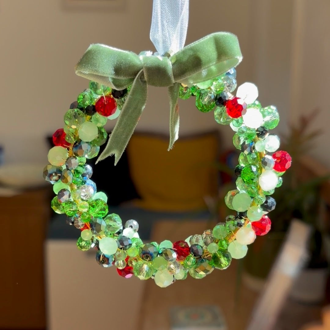Beaded Christmas Wreaths: A Festive Get-Together with Stitching Peggy