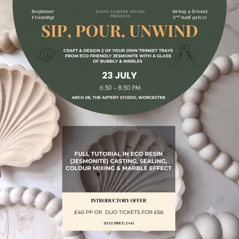 Sip, Pour & Unwind: Jesmonite Workshop with Dante Lumiere