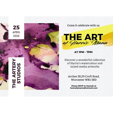 Yellow and Black Modern Art Exhibition Invitation - 1